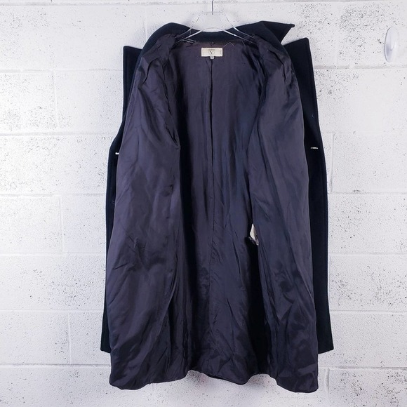 Valentino Miss V Black Double Breasted Notch Collar Long Trench Coat Size 46/12 - Picture 4 of 8